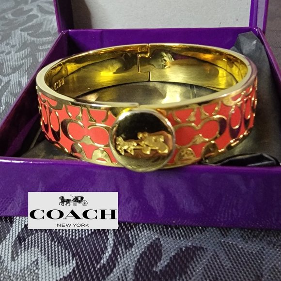 Coach Jewelry - Coach Legacy Signature C Hinged Bangle